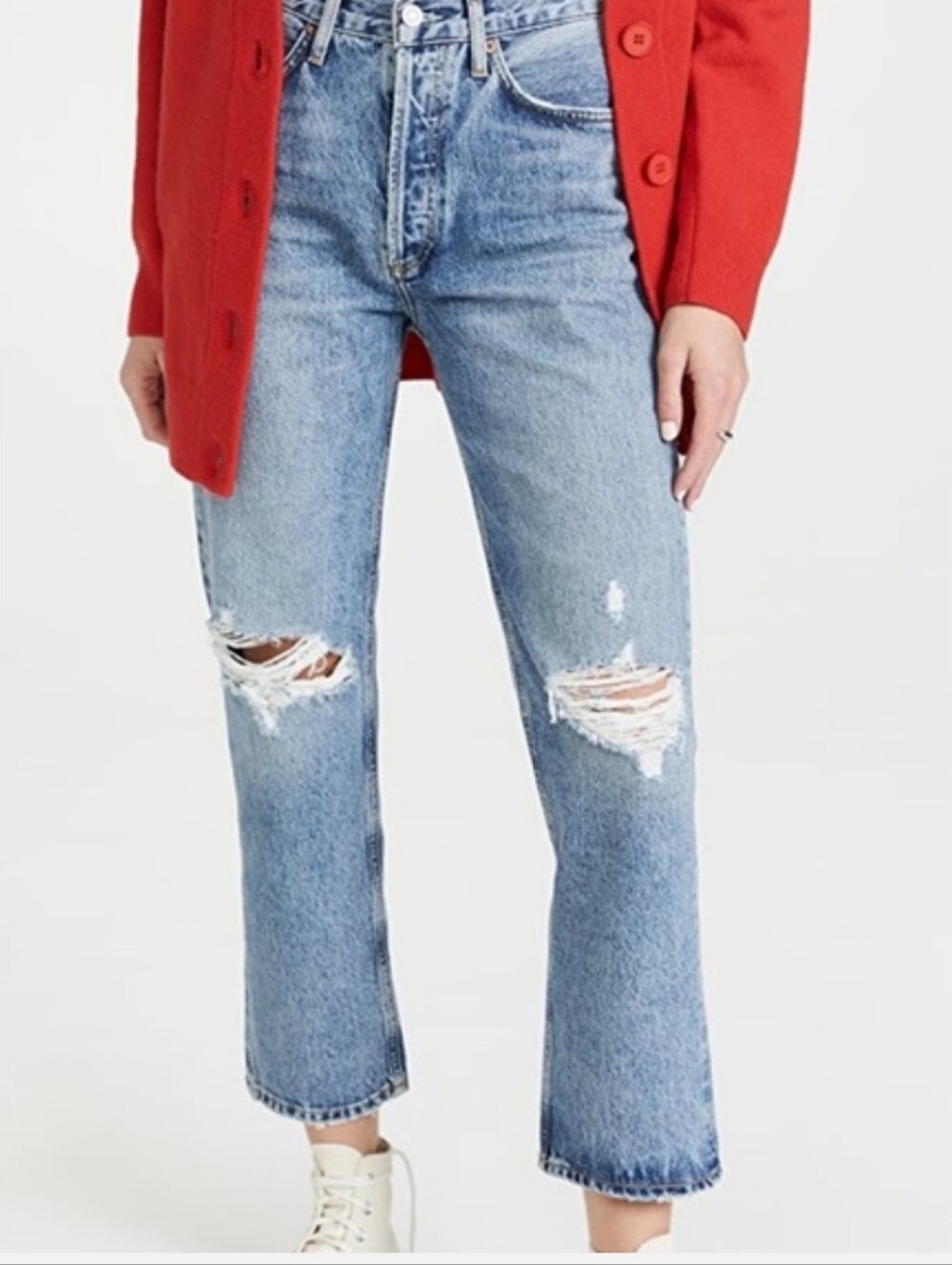 AGOLDE Lana Straight Leg Crop In Cornerstone Distressed Women’s Jeans